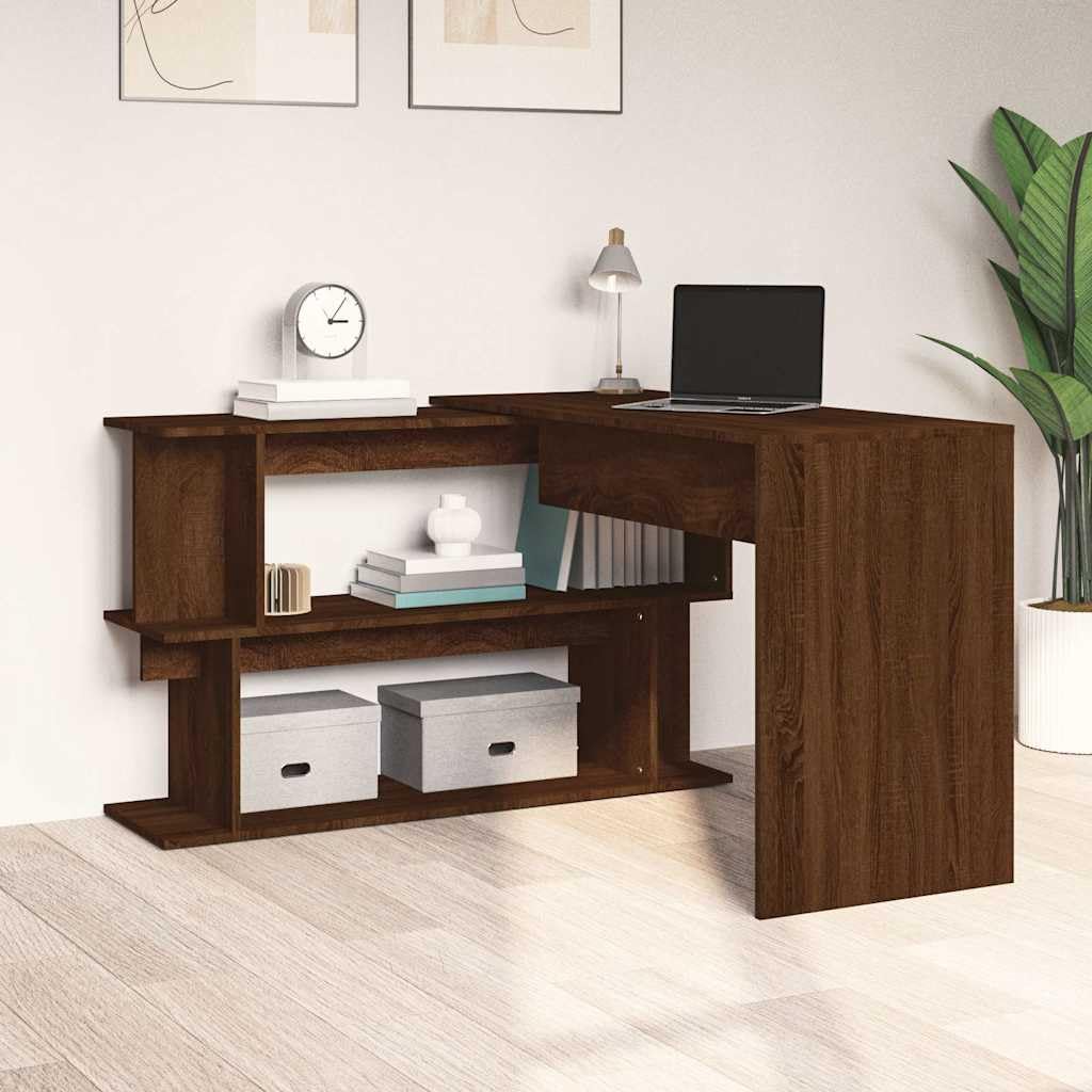 Escritorio esquinero roble marrón 200 x 50 x 76 cm madera multicapa