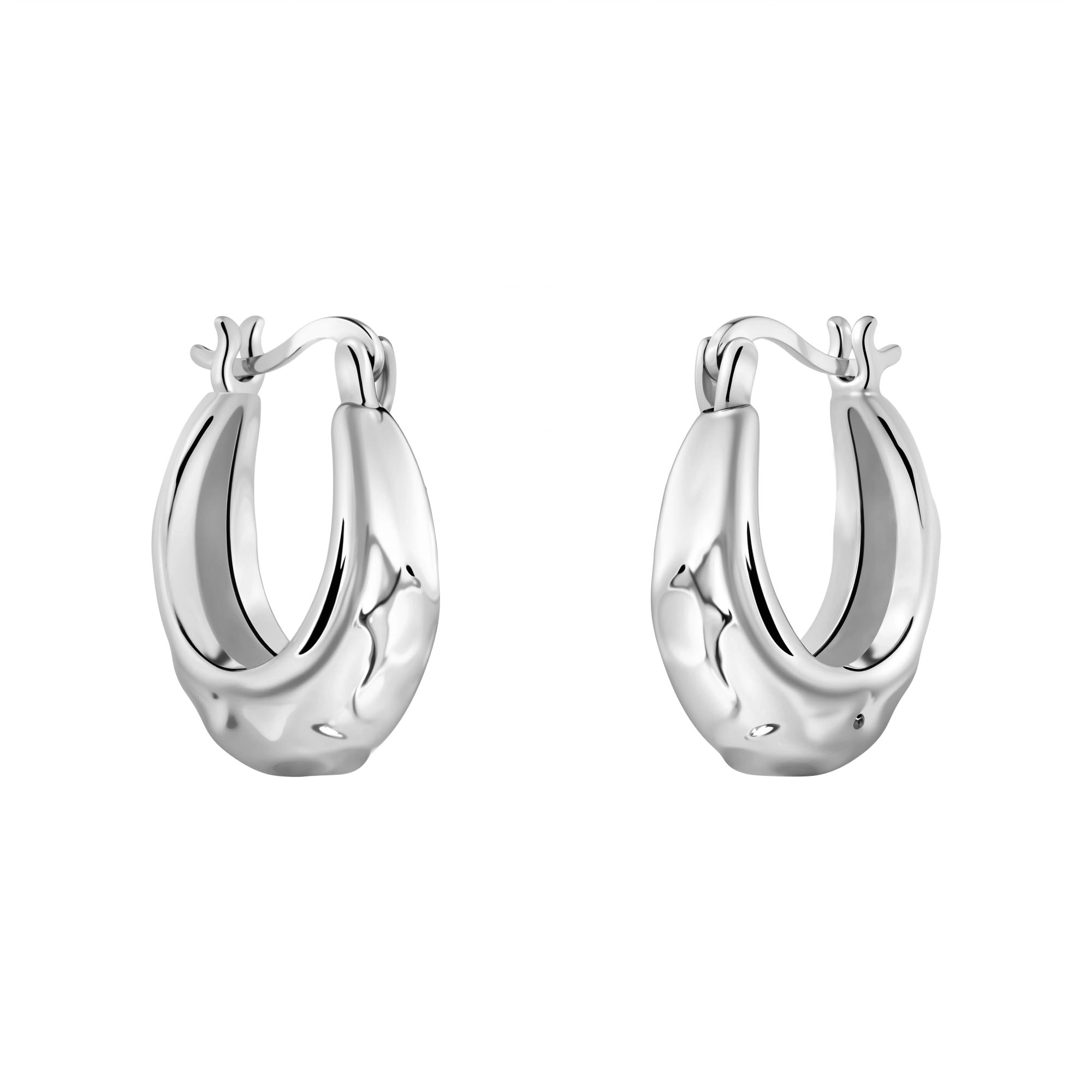 SOFIA MILANI - Damen Ohrringe 925 Silber - Gehämmerte Creole