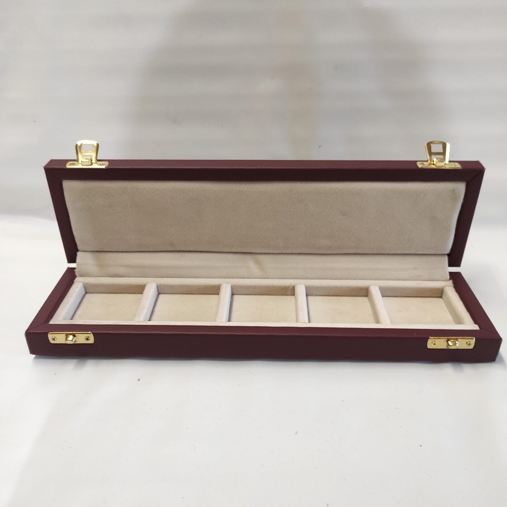 Set 5 Vitrinas para Monedas 47x47 mm – Estuches Individuales en Polipiel Amaranto y Terciopelo para Coleccionistas, Medallas, Coronas y Monedas Conmemorativas