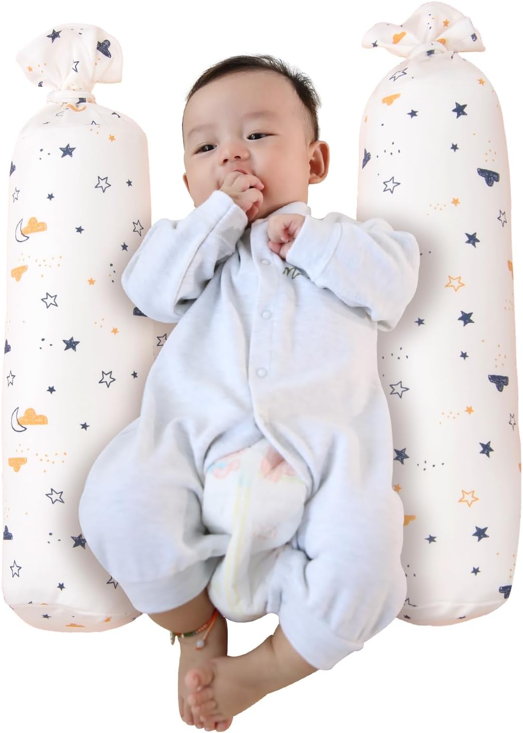 Pure Cotton Cute Pillow, Sleeping Pillow, Children's Warm Pillow, Candy-Shaped Pillow, Removable Pillowcase ((Double)-Moon and Star)