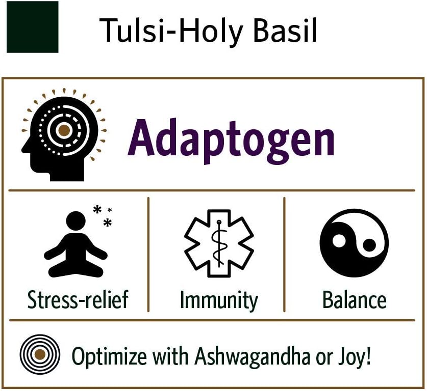 Organic India Tulsi Herbal Supplement - Holy Basil, Immune Support, Adaptogen, Supports Healthy Stress Response, Vegan, Gluten-Free, Kosher, USDA Certified Organic, Non-GMO - 180 Capsules : Health & Household