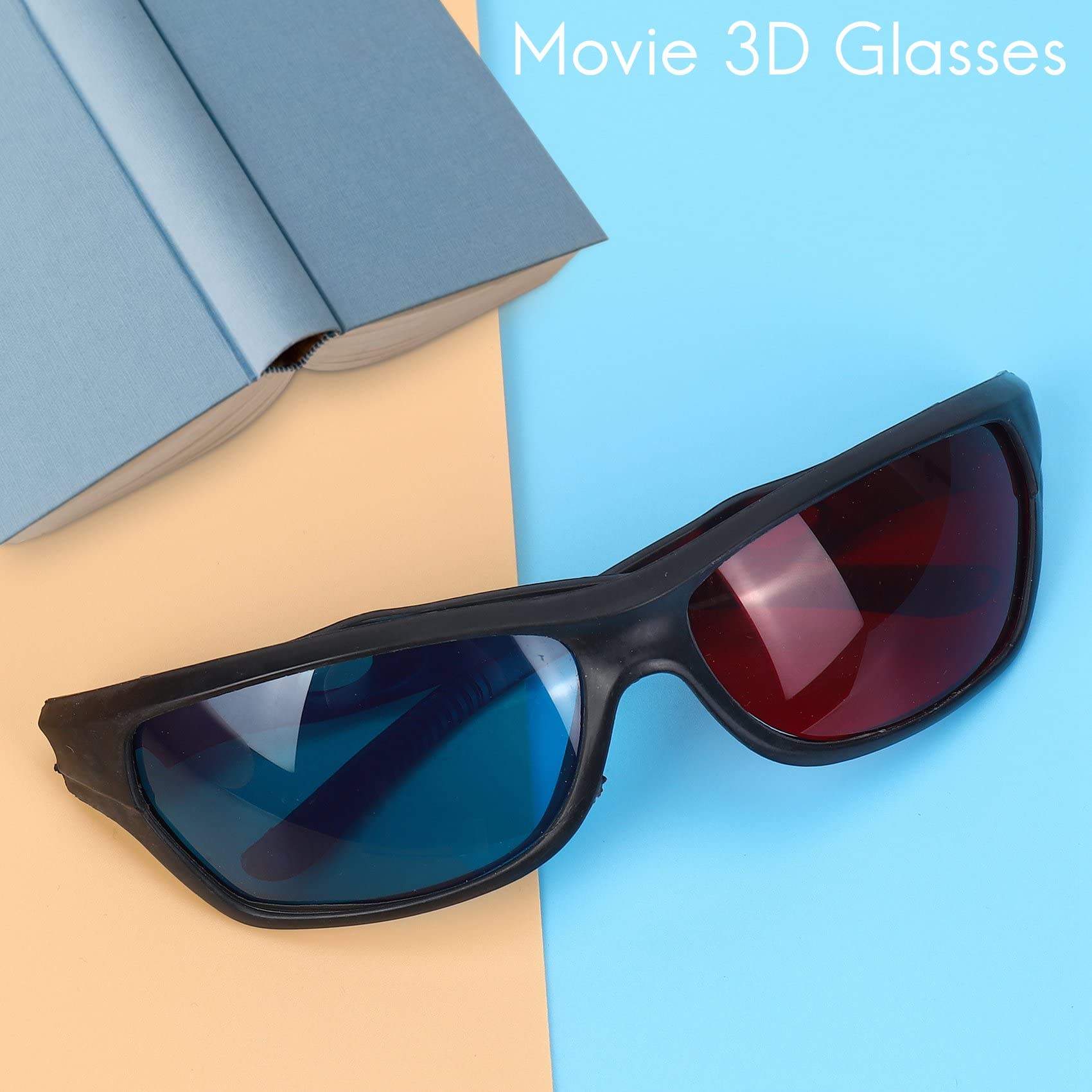 5 x occhiali anaglifi dimensionali per visione 3D rosso e blu per TV, film, giochi, DVD