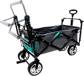 Wheelbarrow 150KG Load Bearing Outdoor Camping Portable Folding Cart Picnic Adjustable Trolley Pull-Cart Shopping Cart Folding Wagon Portable