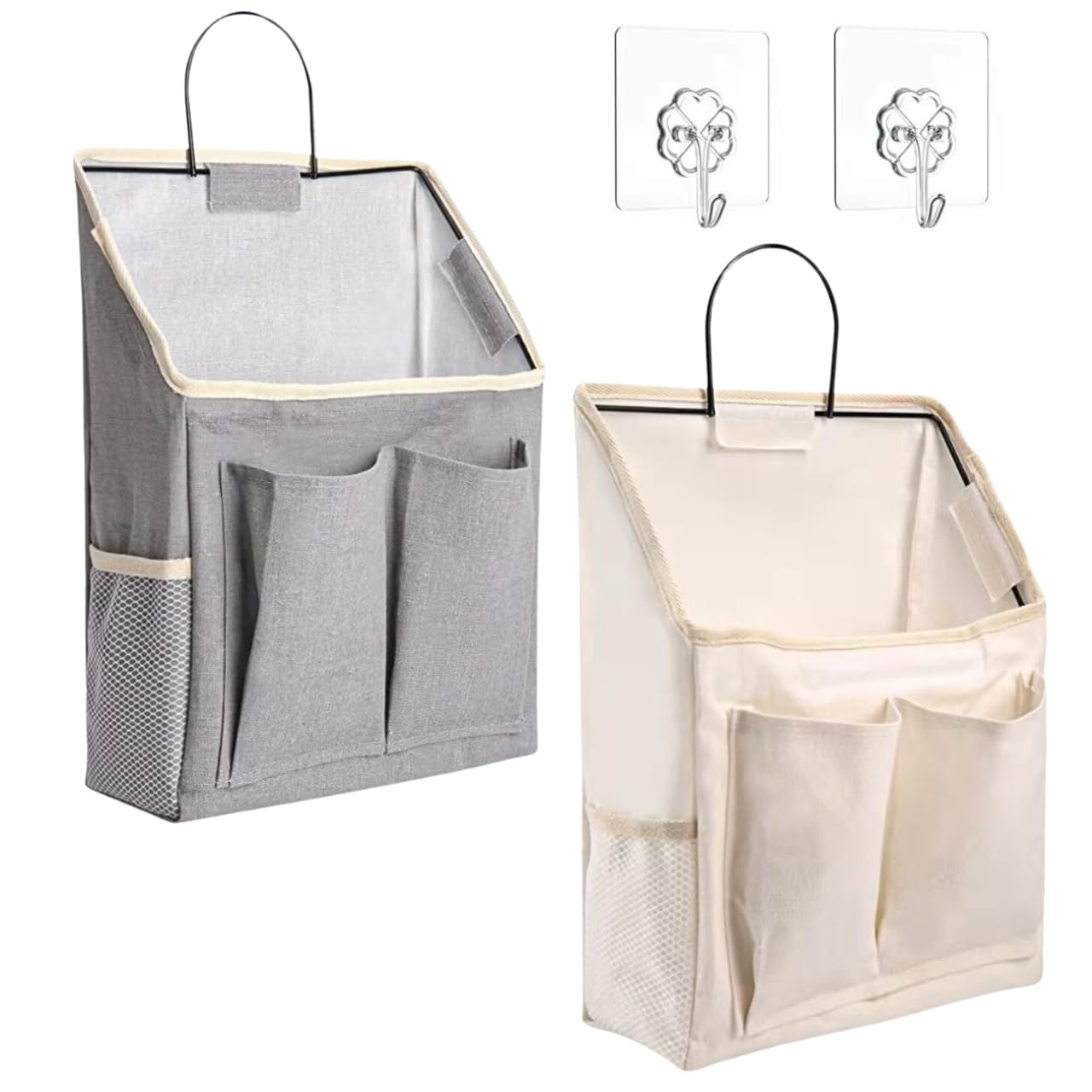 Amazon｜Berofly 机 収納 吊り下げ 壁掛け 収納ポケット 布