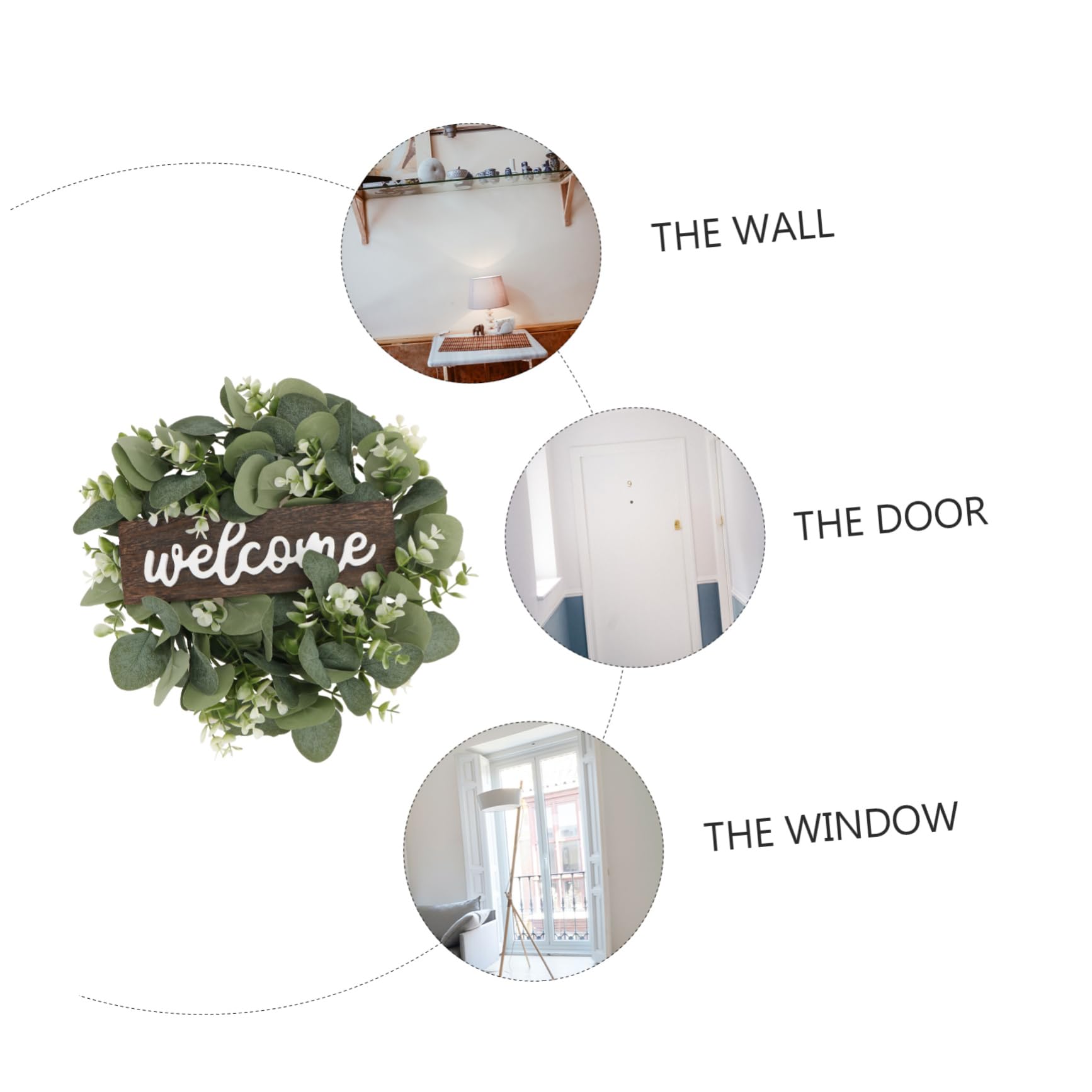 ABOOFAN 2 Pezzi Ghirlanda Primaverile Per Porta Dingresso Ghirlanda Creativa Simulazione Di Eucalipto Decorazione Appesa Alla Porta Verde