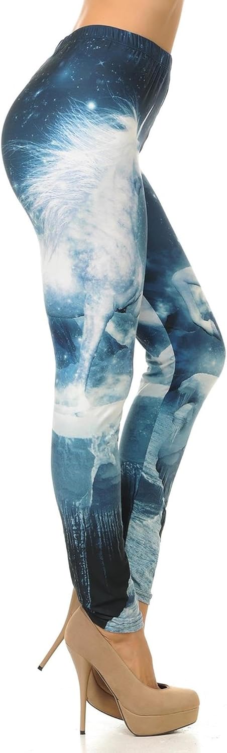 Buttery Soft Fashion Abstract Floral Tribal Print Leggings - One Size - Image 4