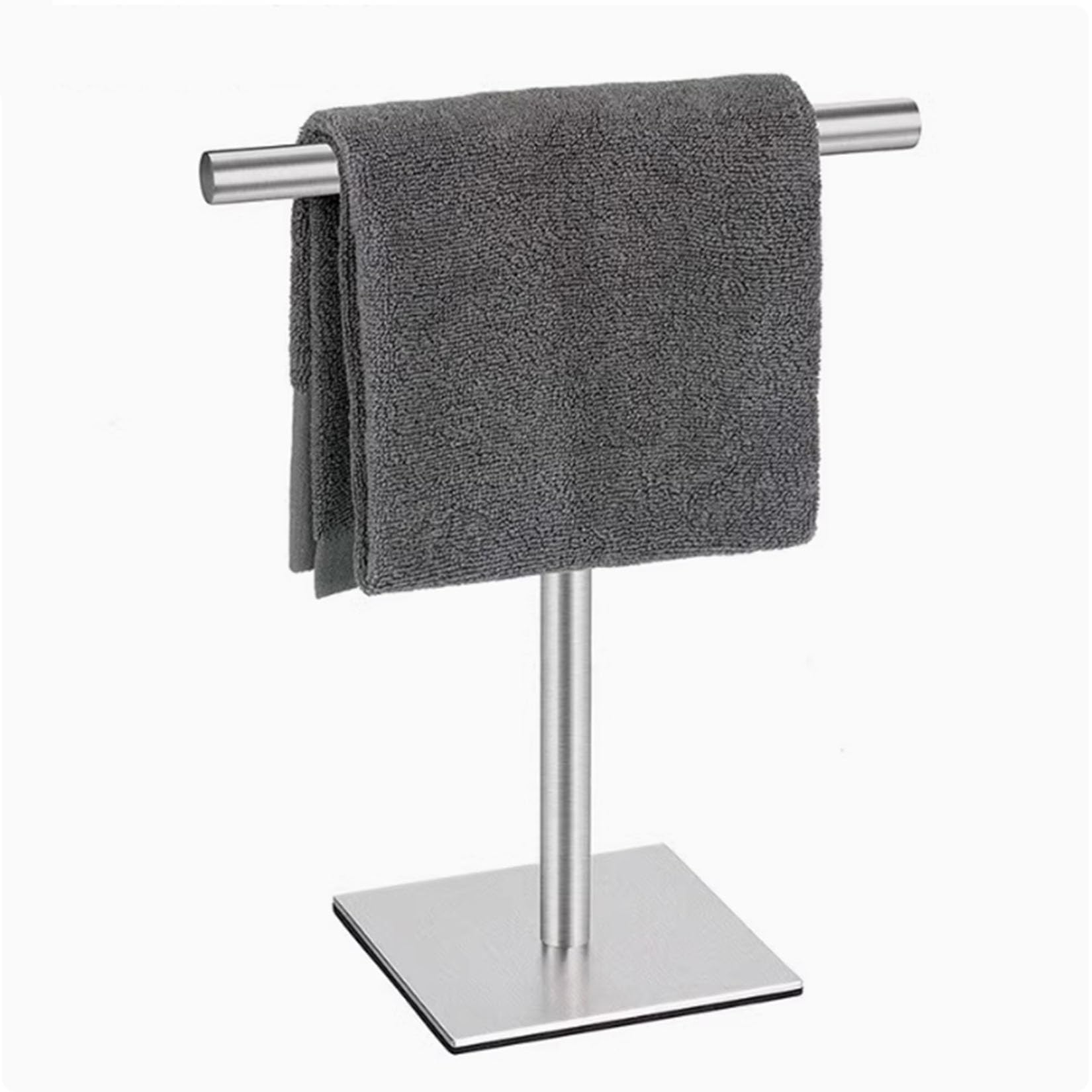 Porte-serviettes en acier inoxydable vertical en T pour comptoir de salle de bain