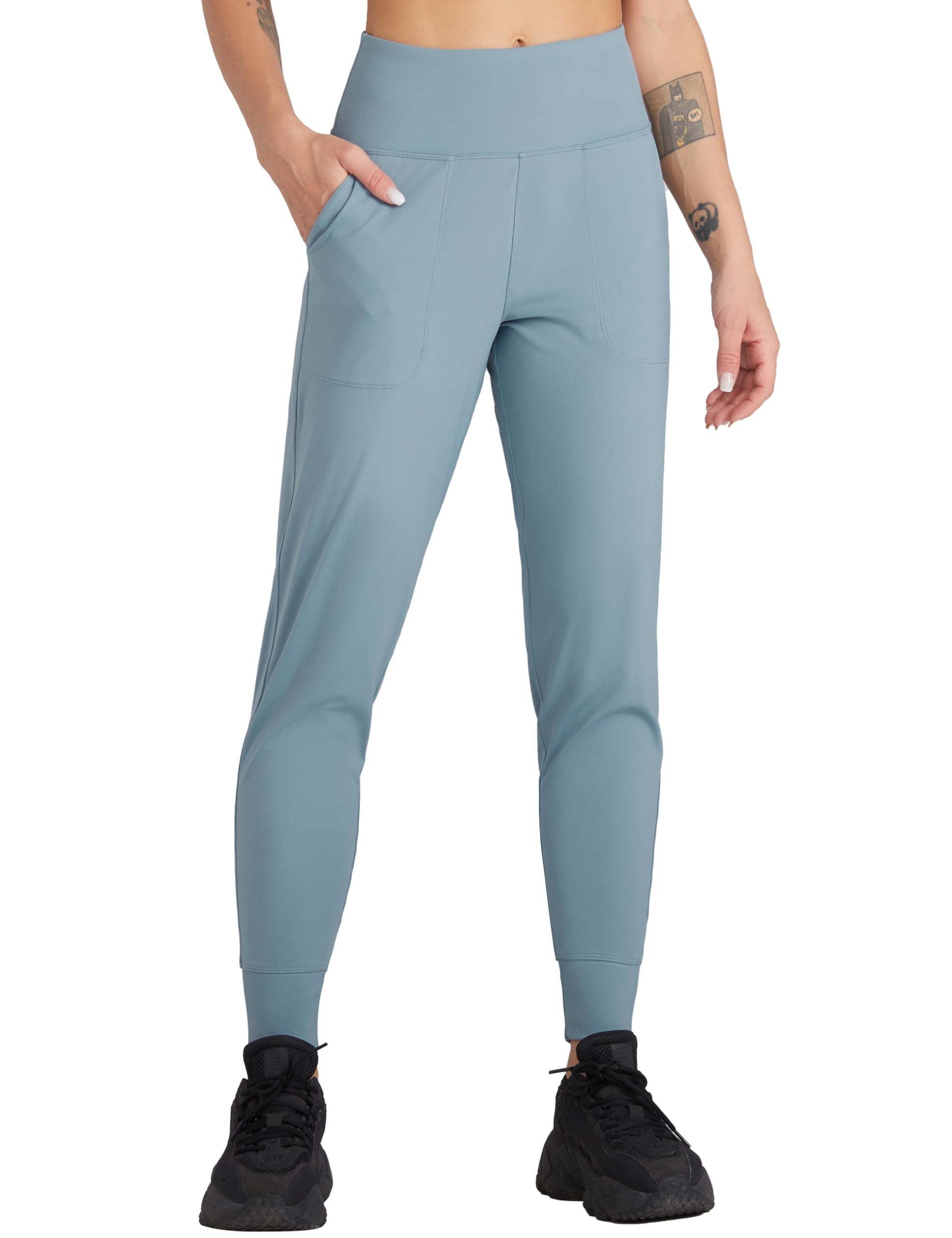 Wjustforu Joggers for Women High Waist Active Sweatpants Lightweight Tapered Lounge Yoga Athletic Pants with Pockets