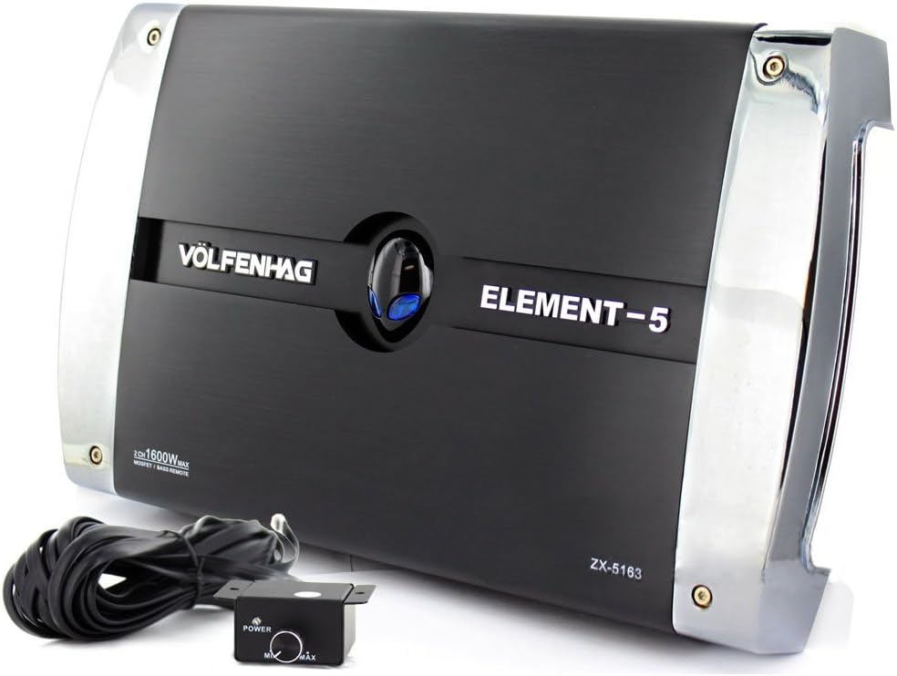 ZX-5163 2-Channel 1600W Element-5 Bridgeable Power Amplifier with B...