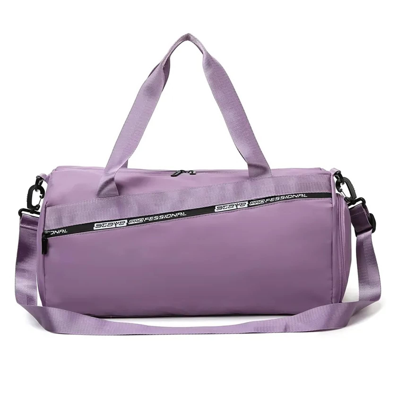 ARURA (LABEL) Sports Gym Duffel Bag for Men or Women Waterproof Weekender Travel Bag with Shoes Compartment Dry and Wet Separation for Training Swim Yoga (Light Purple)-picture-30