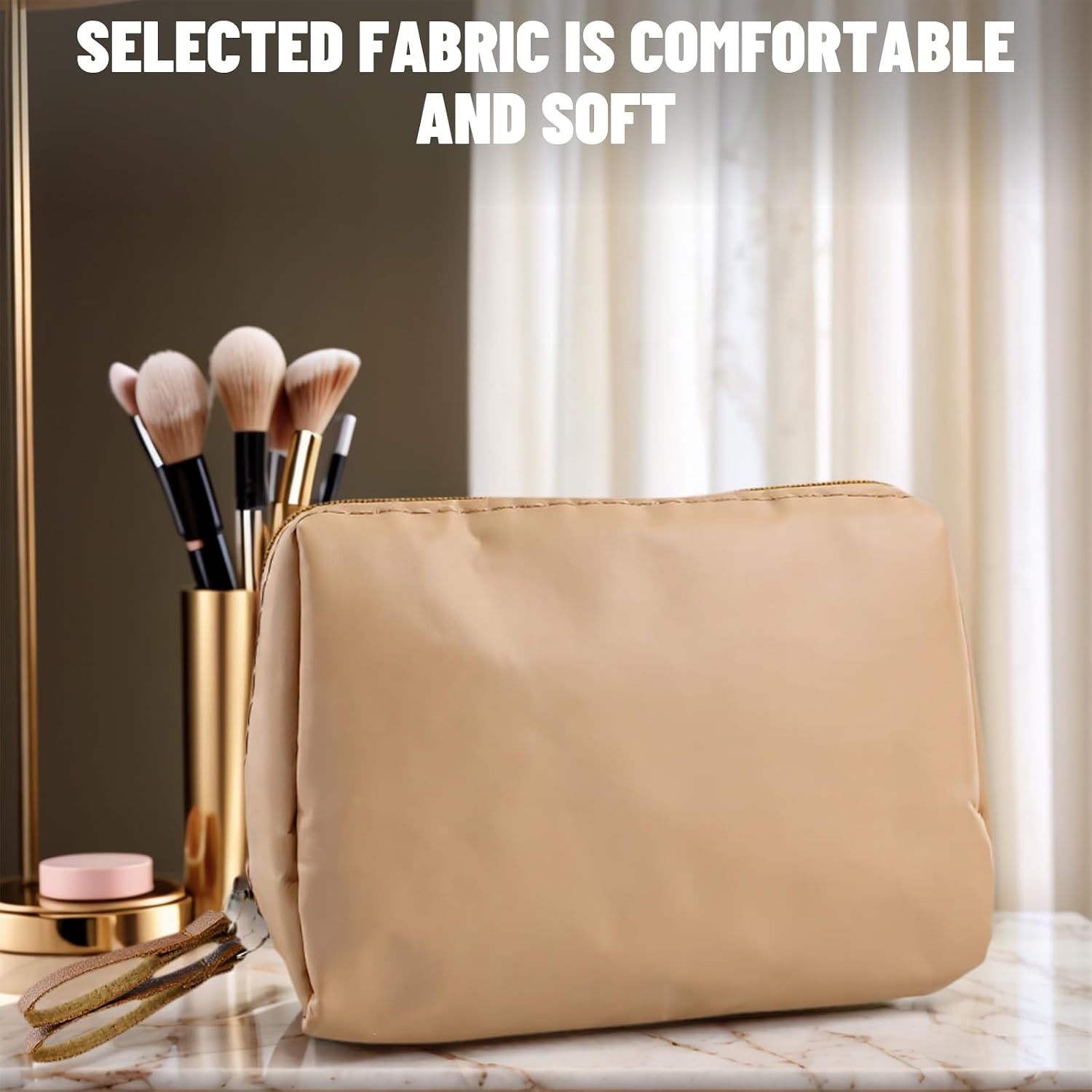 Portable Cosmetic Bag Women's Makeup Bag Small Multifunctional Storage Bag Cosmetic Storage for Travel Bedroom Bathroom image 3