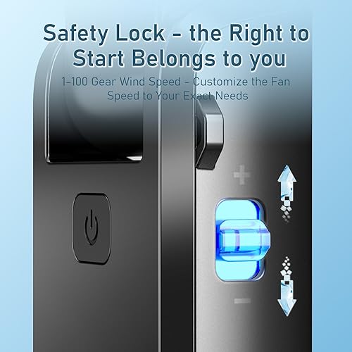 Miniatura 5 de Ventiladores turbo portátiles de mano, batería de 5000 mAh, viento turbo de 6 velocidades, función de banco de energía, ventilador personal portátil