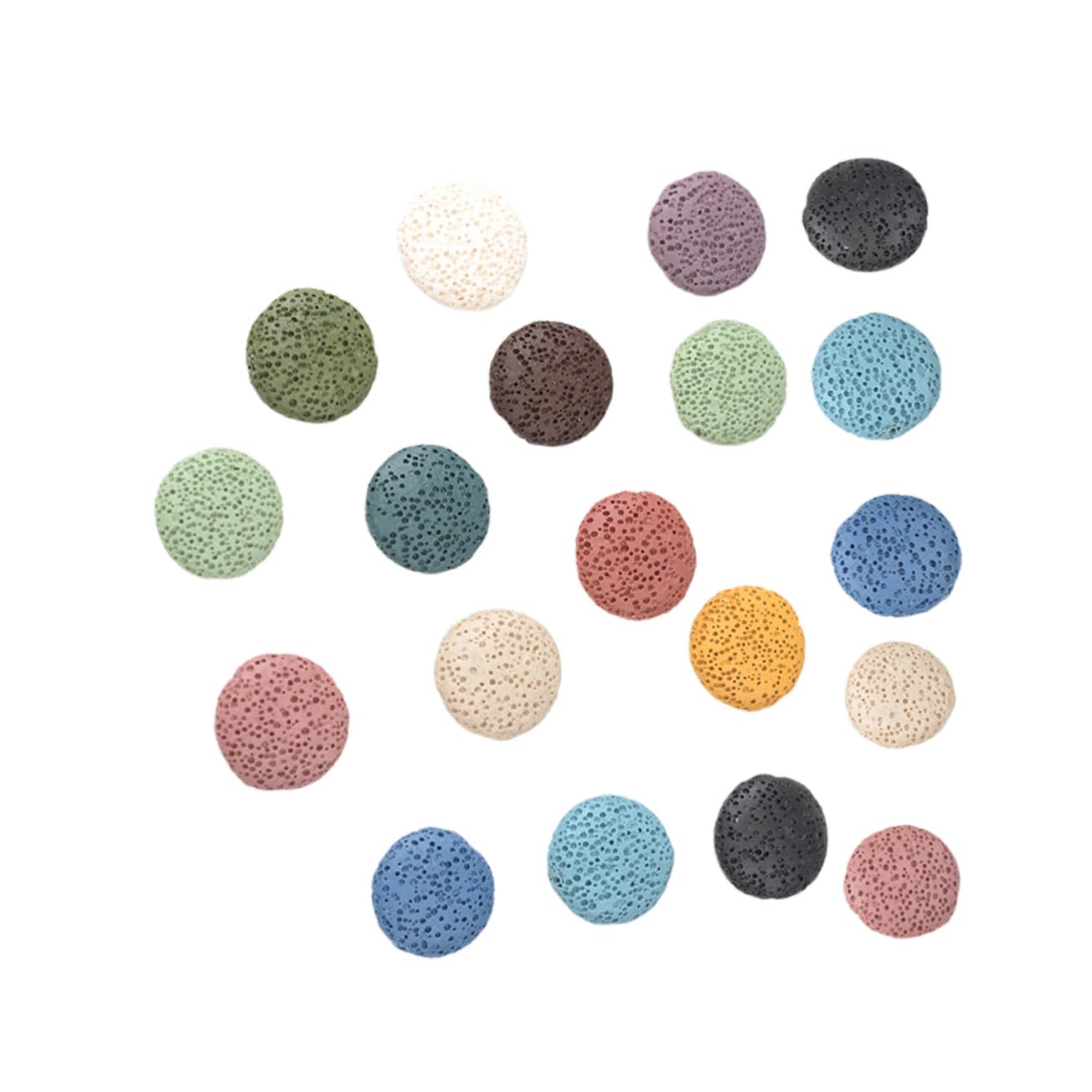 STOBOK 57pezzi Perline Colorate Pietra Vulcanica Per Creazioni Fai Da Te Pendenti Per Bracciali e Collane Di Charm Per Gioielli Unici