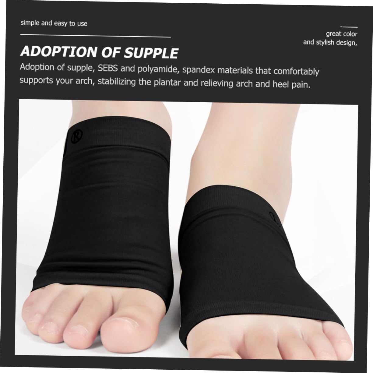 HAPINARY 1 Pair Foot Socks Sole Pad Arch Sleeves Insoles for Plantar Shoe Insoles for Arch Foot Pad Foot Supplies Insoles for Foot Insoles for Men Foot Black Sebs