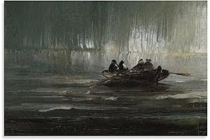 Peder Balke's Northern Lights Above Rowers: Celestial Canvas