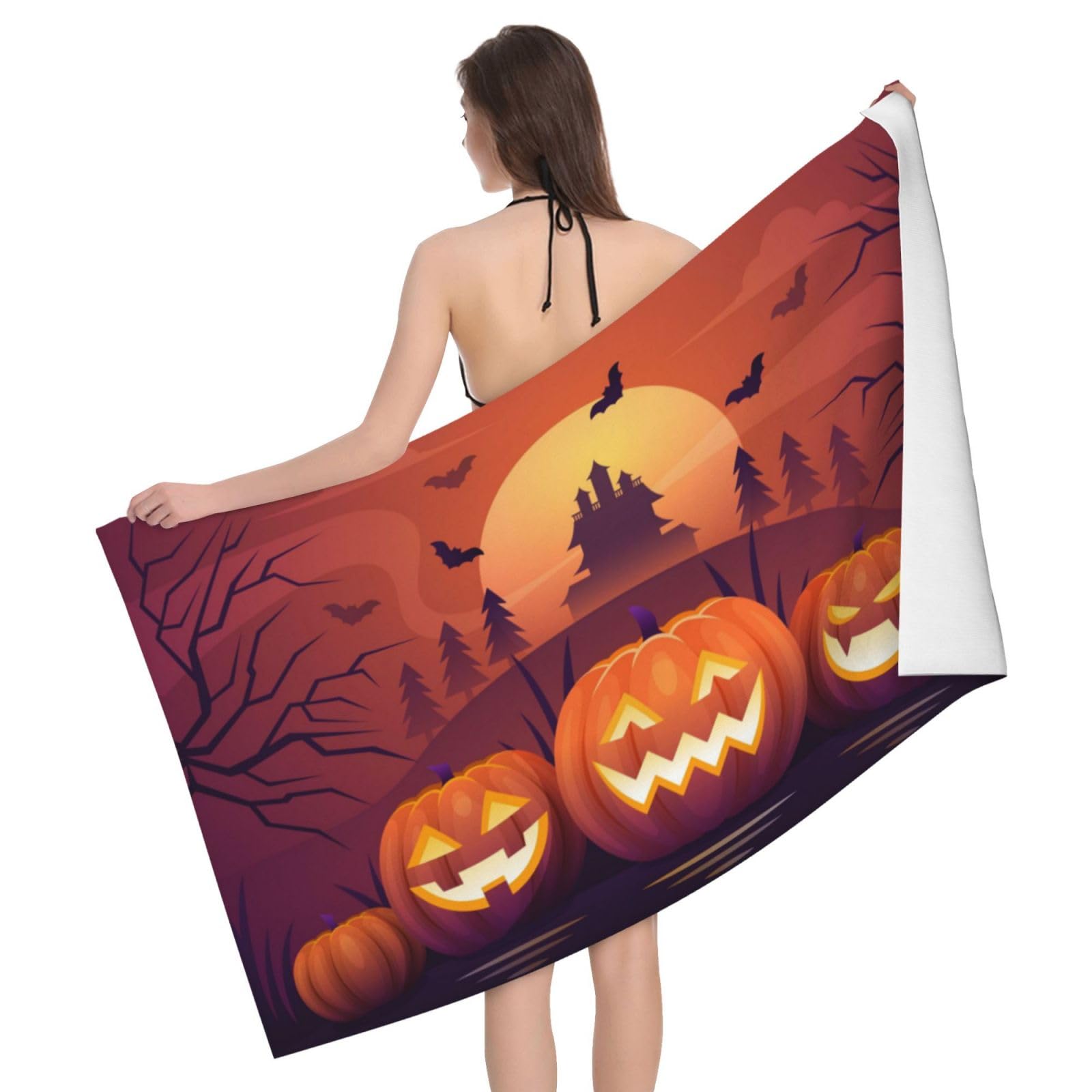 Serviette de bain absorbante pour hôtel et spa au motif original d'Halloween