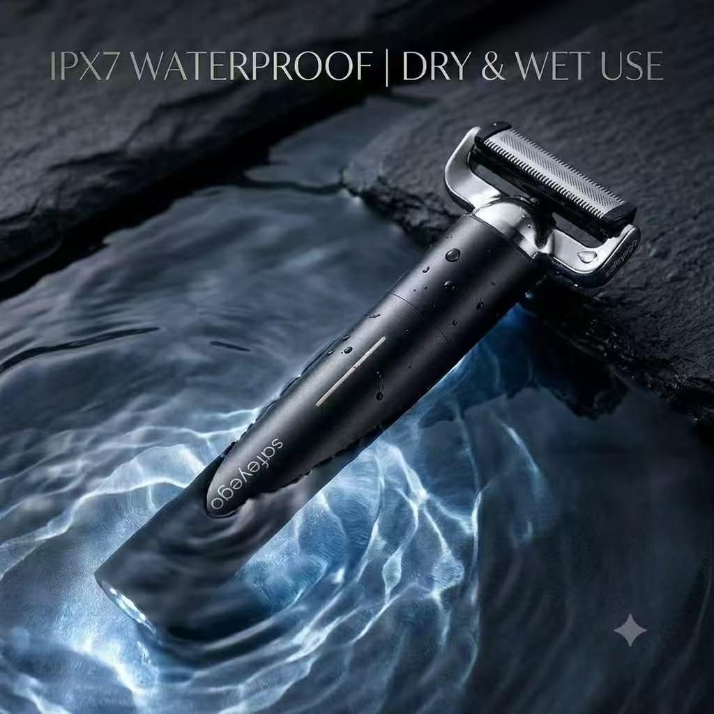 Multi-Function Electric Shaver for Women, T8P 5-in-1 Rechargeable Wet/Dry Hair Remover for Face, Legs, Bikini Area, IPX7 Waterproof Body Trimmer with LED Display & Fast Charging（Black）