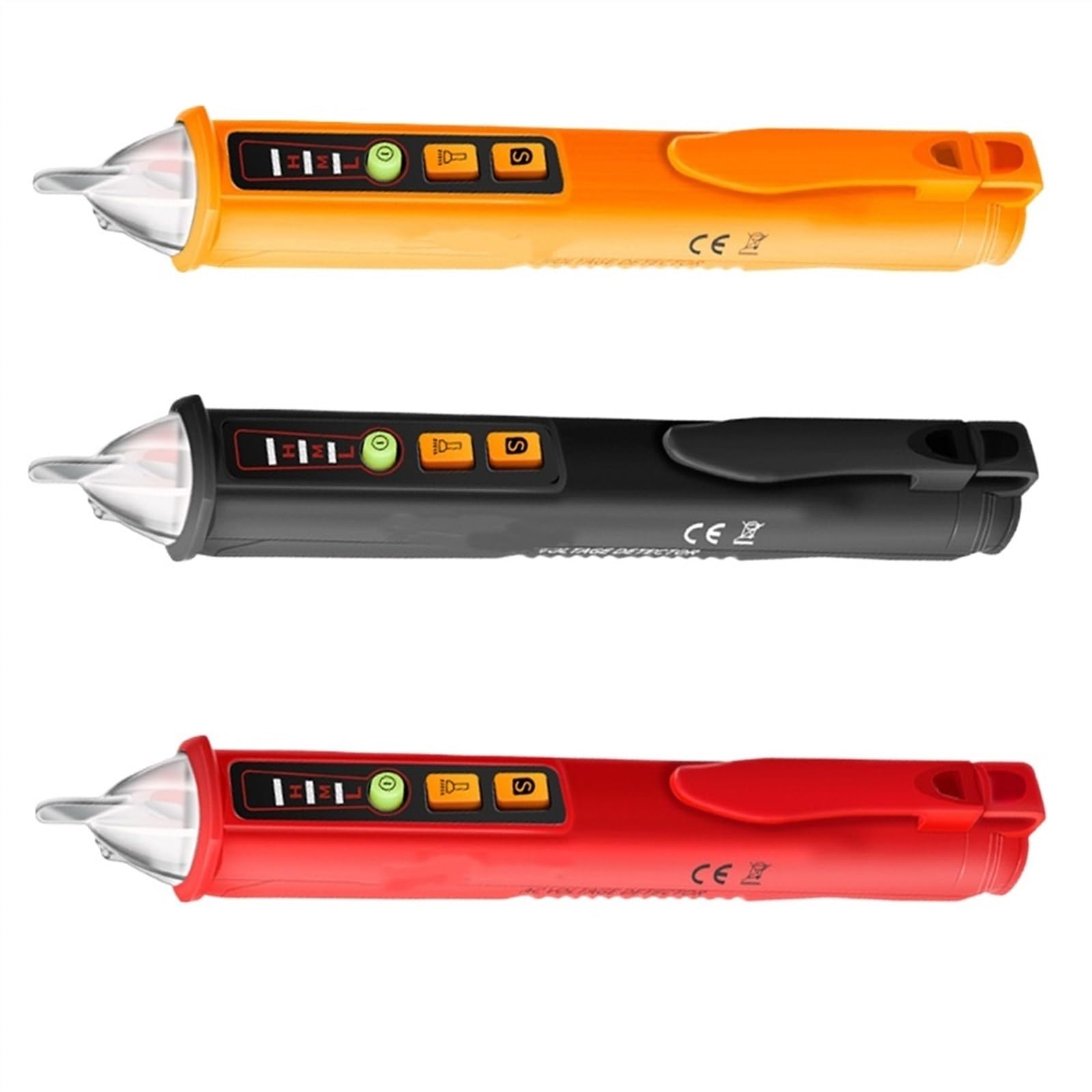 SBSSYVLMV AC/DC Voltage Detectors Non-Contact Tester Pen Meter 12-1000V Current Electric Sensor Test Pencil AC10A(Orange)