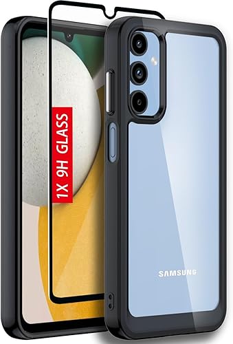 Funda para Samsung A15 5G, Samsung Galaxy A15 5G, con protector de pantalla de vidrio templado, 4 bolsas de aire incorporadas, no amarillea, funda