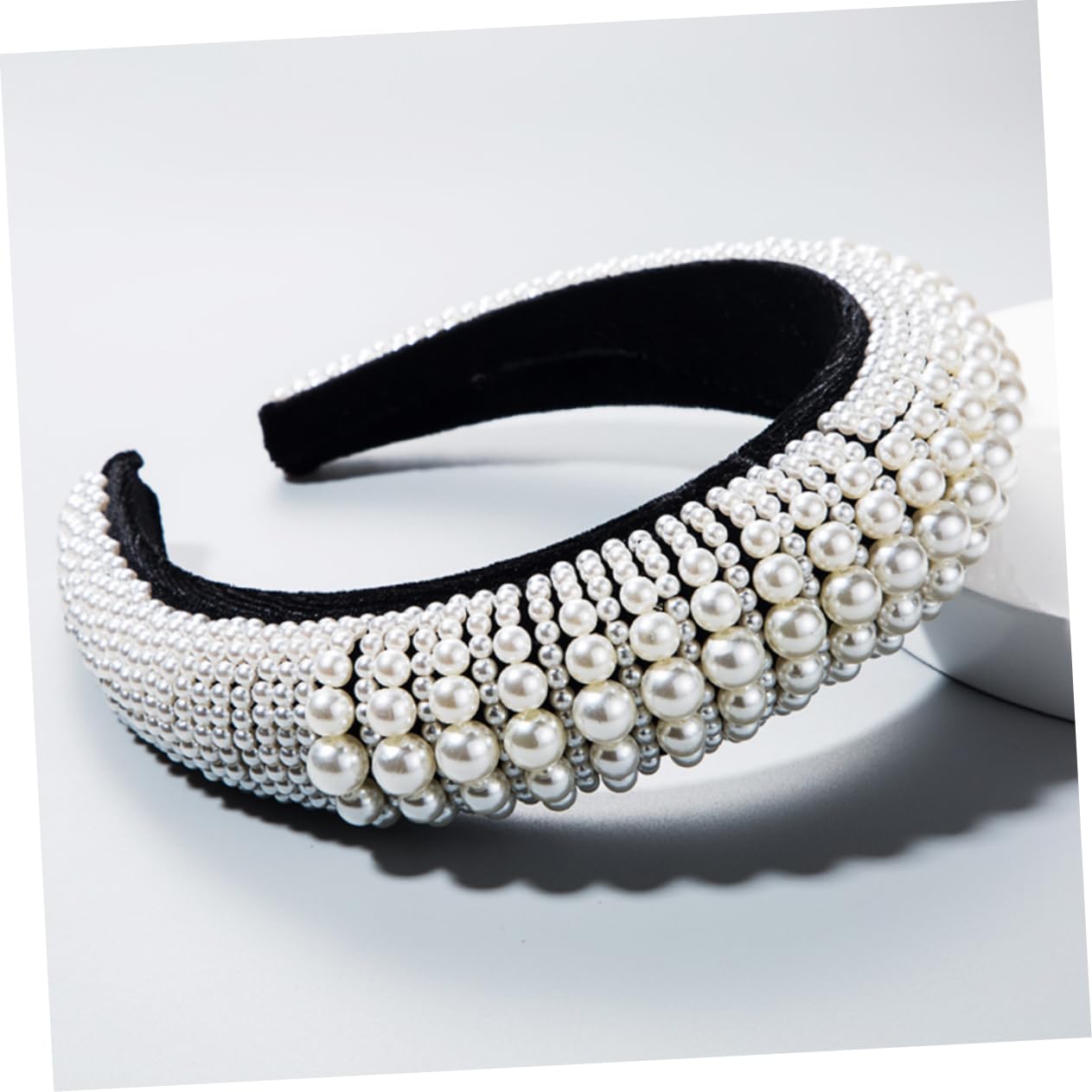 Beavorty 3piezas Diadema De Perlas Artificiales Ancha y Cómoda Accesorio De Moda Para Día Día y Ocasiones Especiales