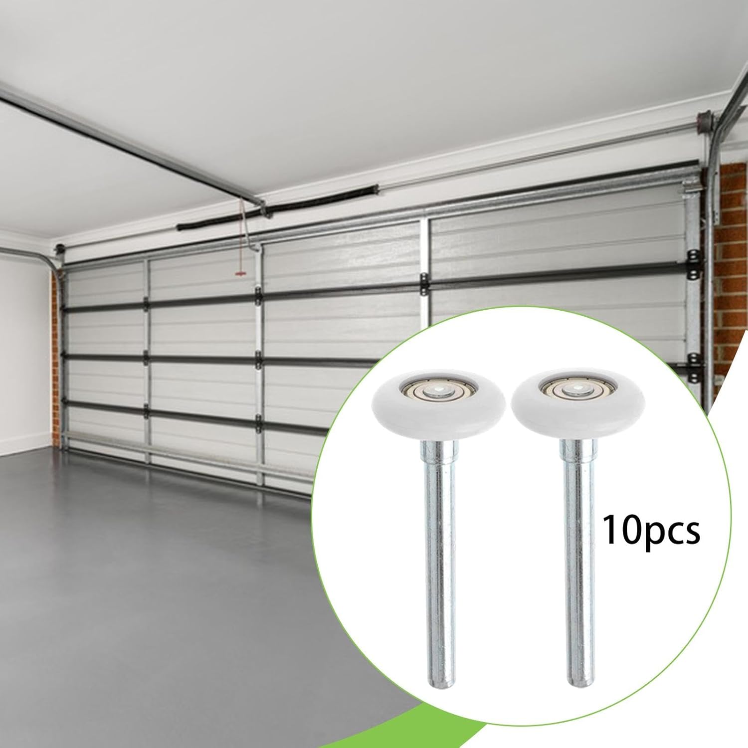 10x Garage Door Rollers Nylon Garage Rollers Quick Installation Replacement Noise Reduction Smooth Rolling for DIY Homeowners