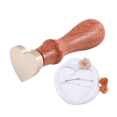 Miniatura 3 de Yoption Sello de cera en blanco de 0.984 in con forma de corazón, cabeza de latón sin tallar para invitaciones, sobres, embalaje de vino, envoltura