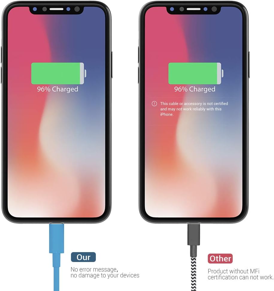 Marchpower MFi Certified Lightning Cable - 3Pack 3FT 6FT 9FT Extra Long USB Charging Cable Compatible with iPhone 11 Pro Xs Max XS XR X 8 7 6S 6 Plus SE 5S 5C 5 iPad iPod and More - Blue