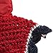 Intrepid International All Crochet Fly Veil with Ears, Red/White/Navy, Horse Size
