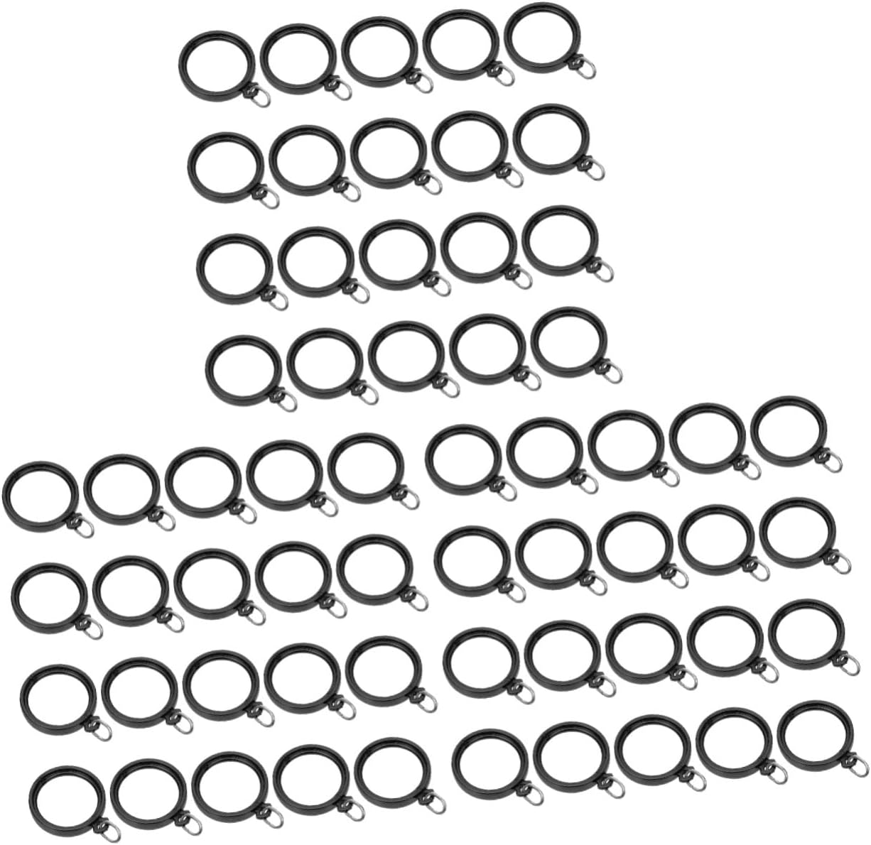 PRETYZOOM 60pcs Thickened Plastic Curtain Rings Hanging Rings Extra Curtain Rod Hangers for Window Shower