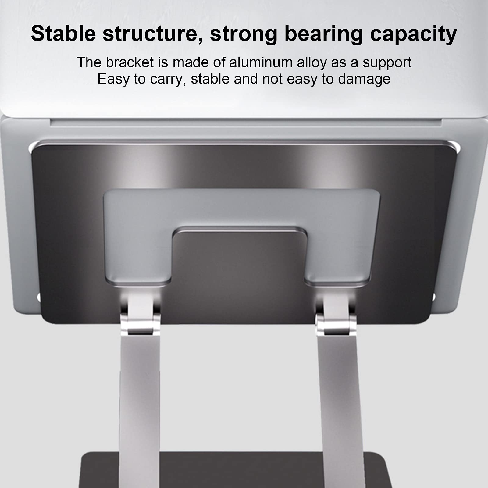 Yctze Soporte Plegable para Computadora Portátil de Aleación de Aluminio: Elevador Ergonómico para Mayor Refrigeración y Estabilidad, Compatible con Computadoras Portátiles de hasta 18 Pulgadas