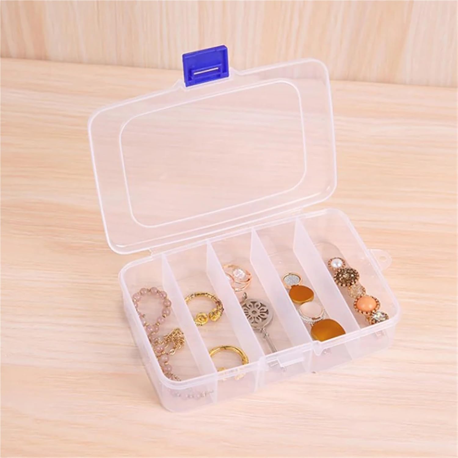 Bead Organizer 6PCS Plastic Hair Clips Jewelry Storage Box Accessories Organizer Household Travel Supplies with Dust Proof(Black-193x102x35mm)