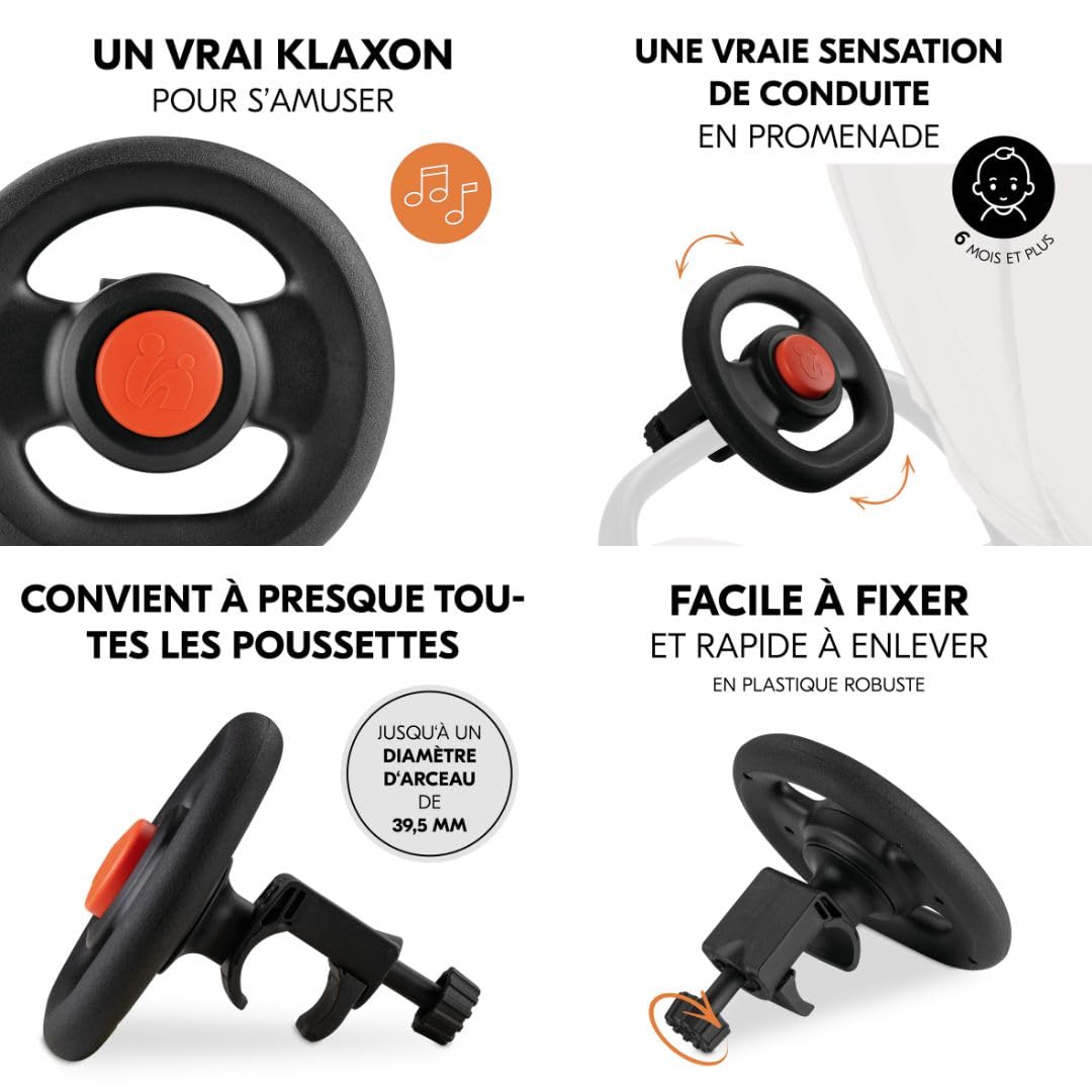 hauck Poussette Compacte 3 Roues Citi Neo 2, Inclus Volant Enfant, Housse de Pluie Poussette et Moustiquaire | Inclinable et Légère - Caviar Stone