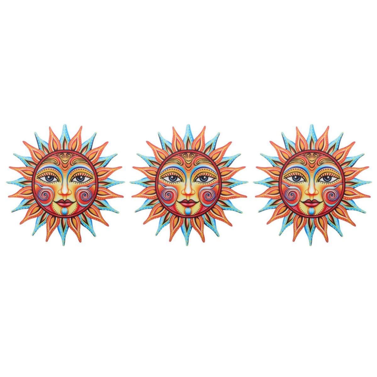Didiseaon 3 Piezas Decoración Colgante de Sol en Hierro para Pared