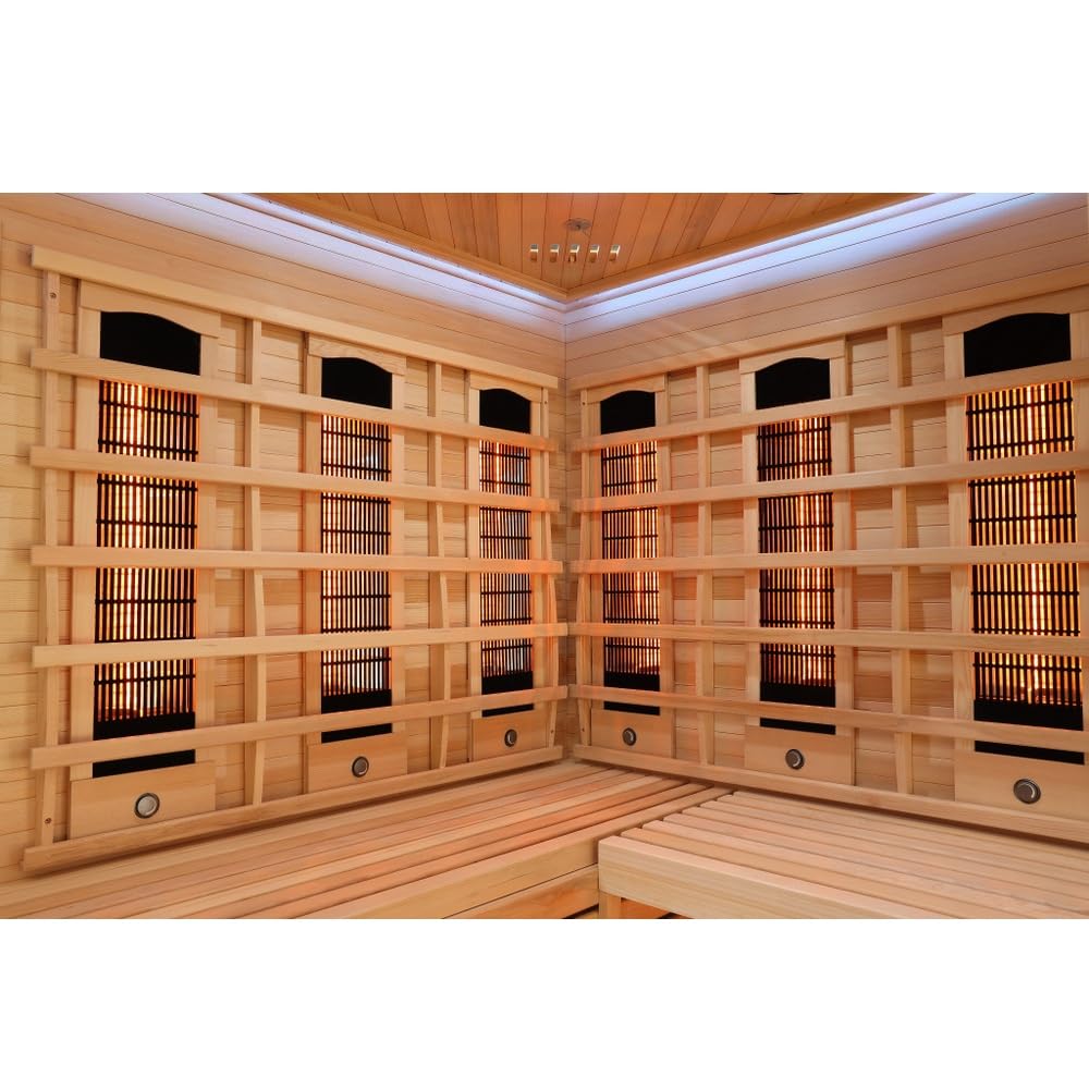 Bagno Italia Sauna 4 places infrarouge 150 x 150 cm full spectrum avec lumières LED et radio