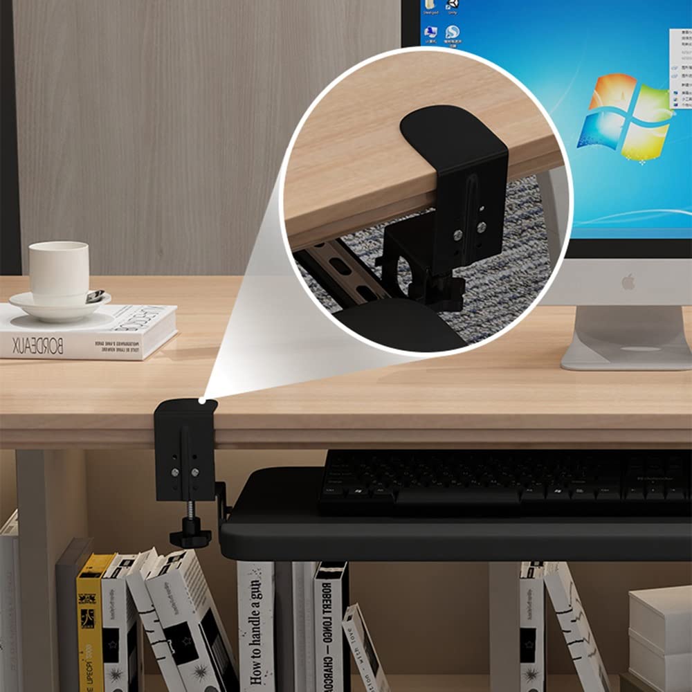 Toetsenbordlade Toetsenbordlade verschuifbaar toetsenbord platform in hoogte verstelbare uittrektafel voor onder het bureau 54/60/70 x 27 cm ergonomische toetsenbordstandaard van hout verschuifbare Toetsenbordlade Toetsenbordlade verschuifbaar toetsenbord platform in hoogte verstelbare uittrektafel voor onder het bureau 54/60/70 x 27 cm ergonomische toetsenbordstandaard van hout verschuifbare