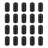 Vista 14 de DMiotech Paquete de 20 protectores de rosca de tornillo negros de 0.354 in de diámetro interior, tapas de goma para pernos de tornillo, tubería