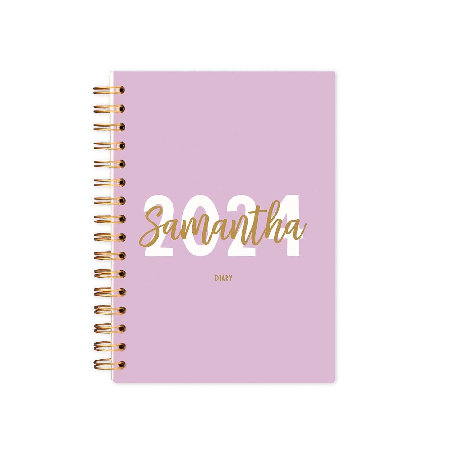 Manta Makes personalised diary 2024 year week to view gold and navy