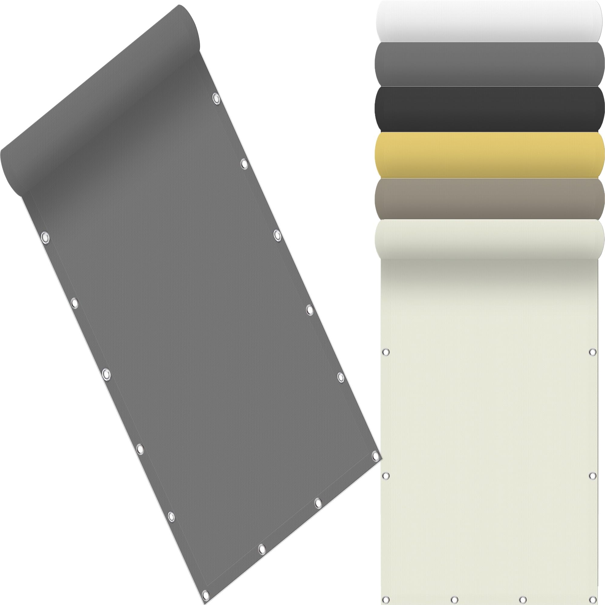 Voile d'ombrage 165x510 polyester gris clair toile protection solaire jardin sur mesure
