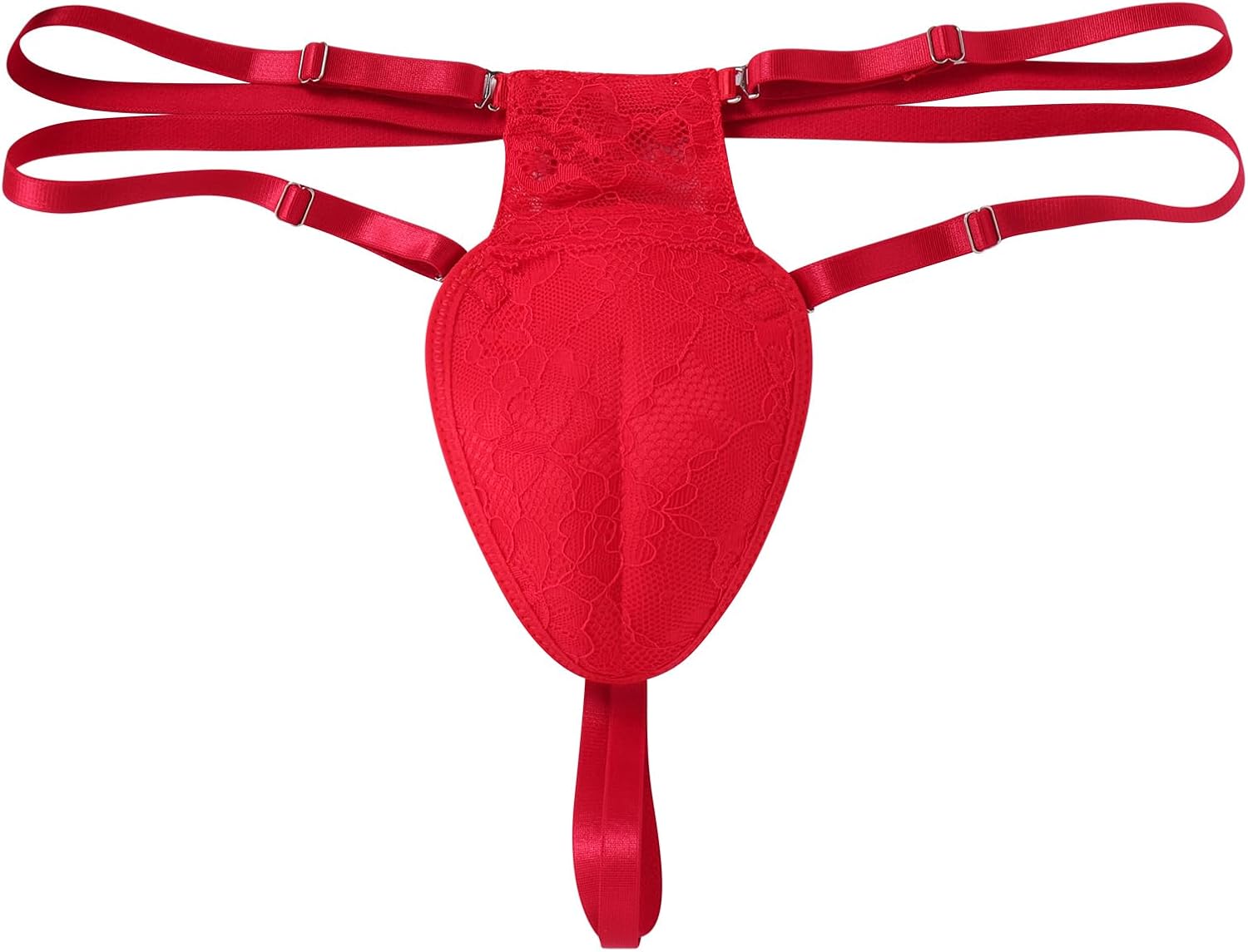 ABAFIP Men's Strappy Lace Thong Underwear Crossdresser Lingerie Low Rise G-string Underpants