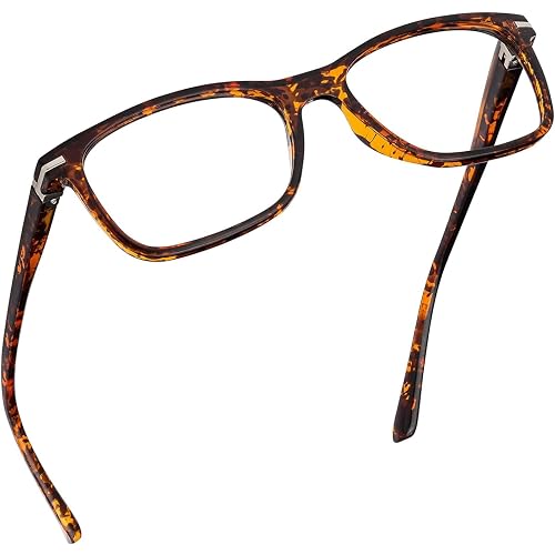 Readerest Blue Light Blocking Glasses – Thin Reflective Lens, Anti-Glare Computer Eyeglasses, UV Protection, Eye Strain Relief (Tortoise, 1.5 Magnification)