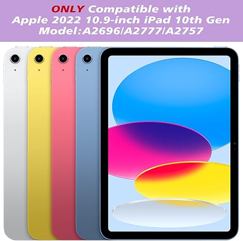 Miniatura 2 de Funda táctil para iPad de 10. generación con teclado, funda de teclado multitáctil con soporte para lápiz Apple, funda protectora giratoria de 360