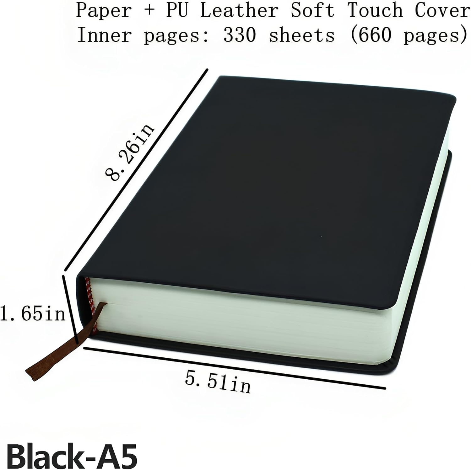 Thick Sketchbook 660 Pages Notebook Soft Faux Leather Cover Journal 80GSM Paper Notepad Drawing Book Memo Writing Sketch Pad Diary Notebook - Image 2