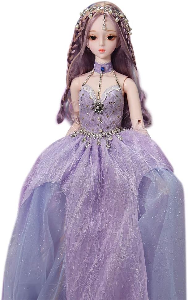 Fortune Days Original Design 60 cm Dolls(with Gift Box), Dream Fairy Series 26 Joints Doll, Best Gift for Girls (Violet)