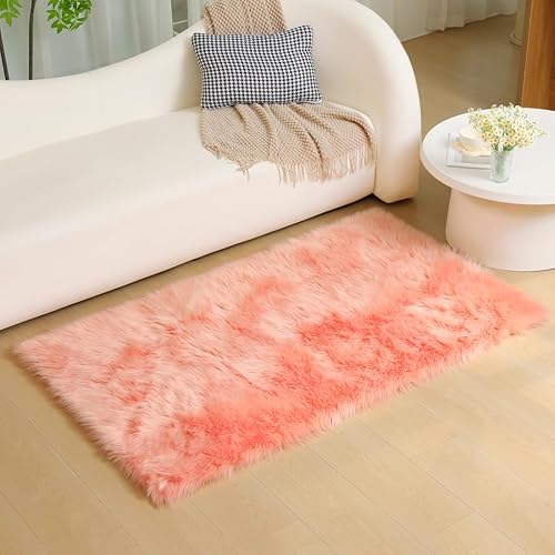 Miniatura 255 de Alfombra de piel sintética esponjosa de piel de oveja blanca, 4 x 6 pies, ultra suave, para dormitorio, mesita de noche, sala de estar, guardería