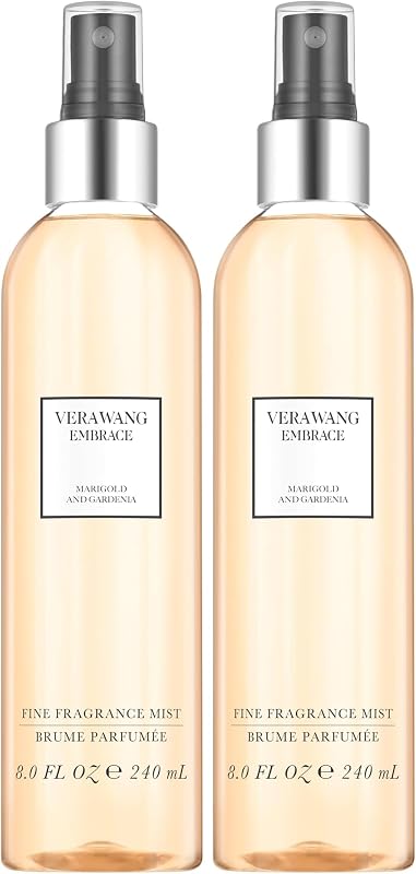 Vera Wang Embrace Body Mist for Women Marigold and Gardenia Scent, 8 Onzas Body Mist Spray Dreamy Floral and Warm Fragance (Paquete de 2)
