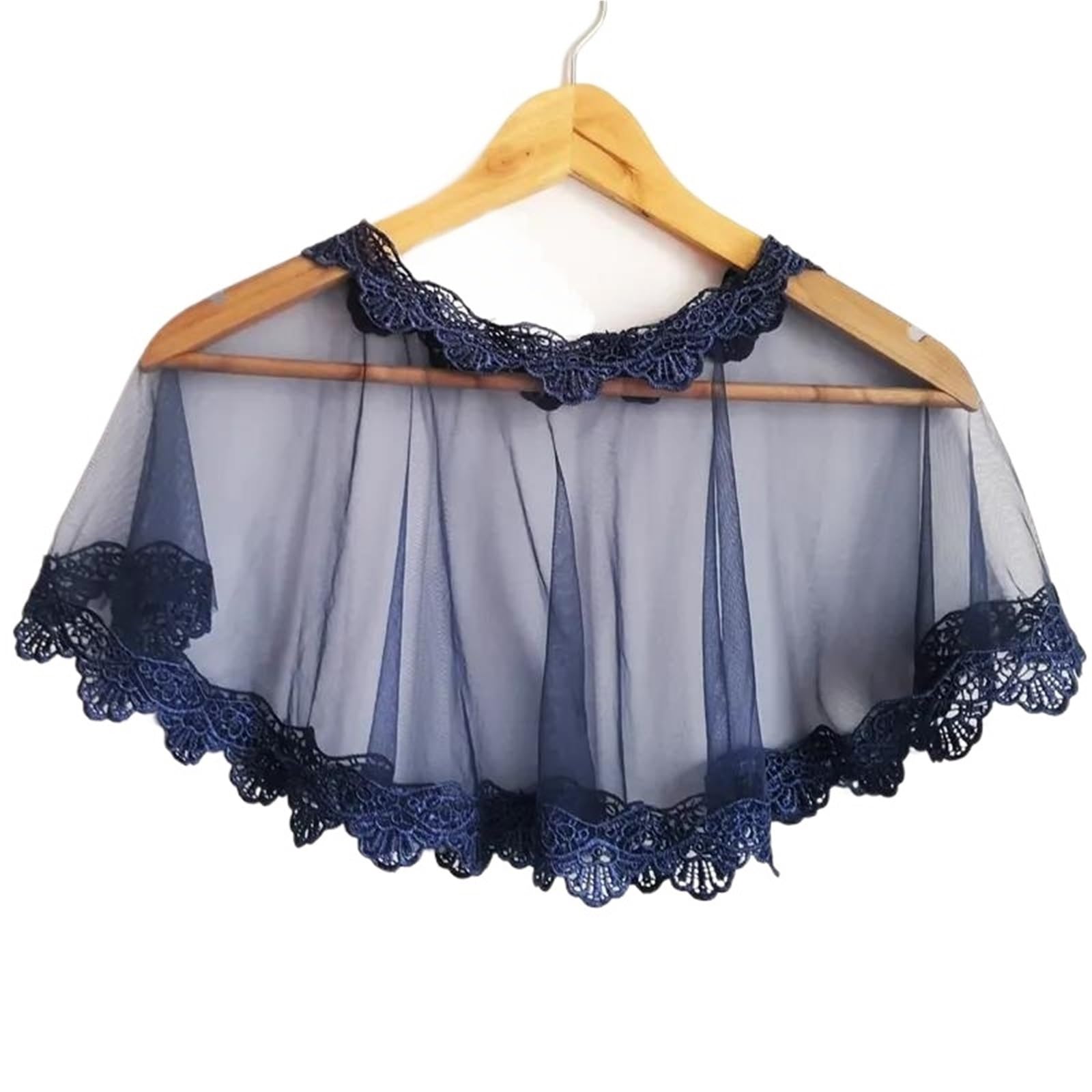 HEUchuan Wedding Dress Shawl Red Lace Appliqued Cape Bolero for Women - Bridal Marriage Party Wraps and Shawls(Blue1)