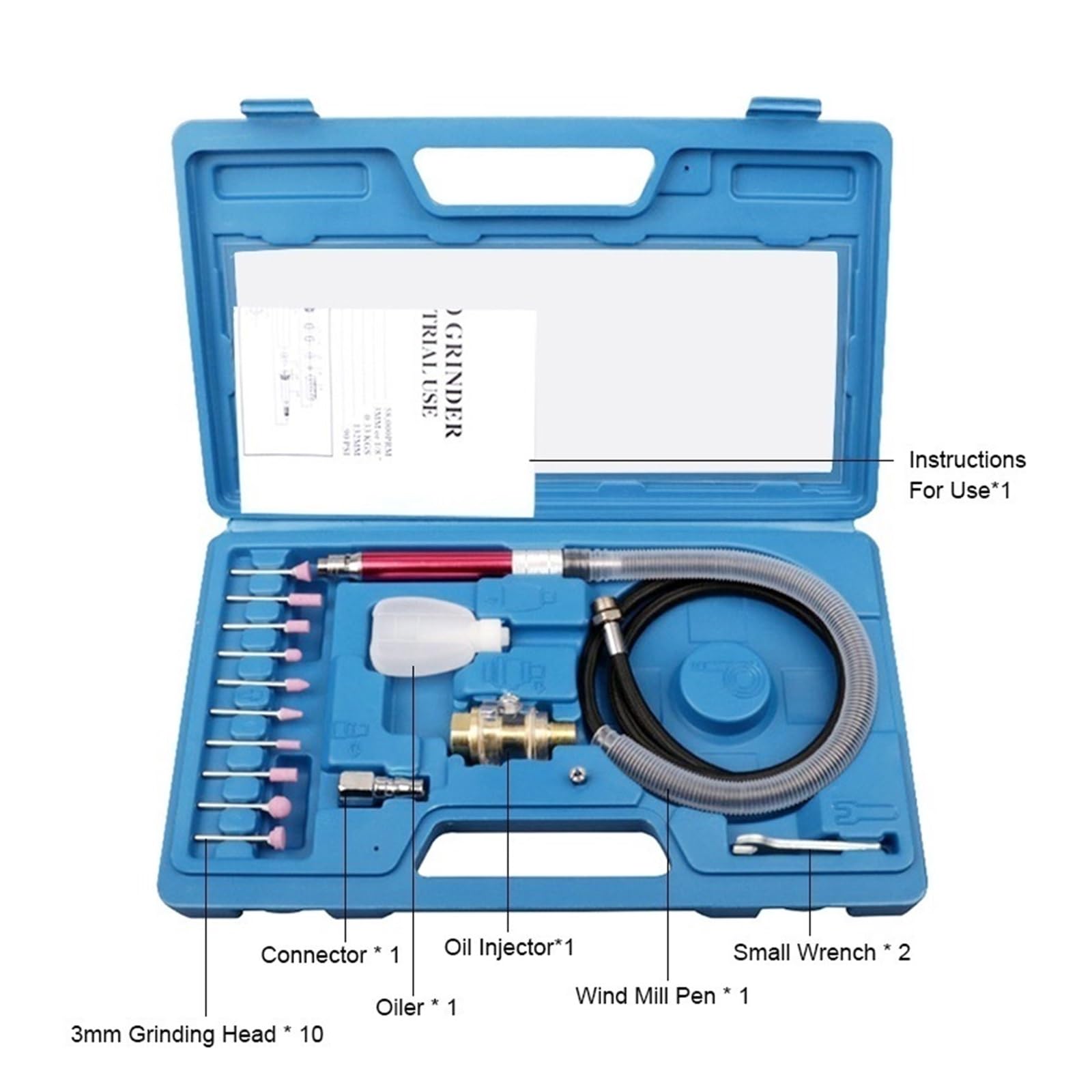 Limas Neumáticas, Air Micro Die Grinder Kits Mini Lápiz Pulido Grabado Madera Joyería Rectificado Corte Herramientas neumáticas(16PCS)