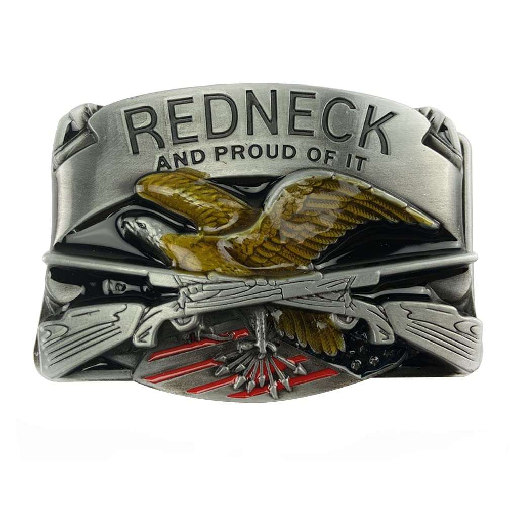 通用 LKMY Mens Belt Buckle, 3D Eagle Design, Zinc Alloy, Nickel Free, Gold, Modern Style, Western Engraved Flower Bird Buckle For Jeans Accessory