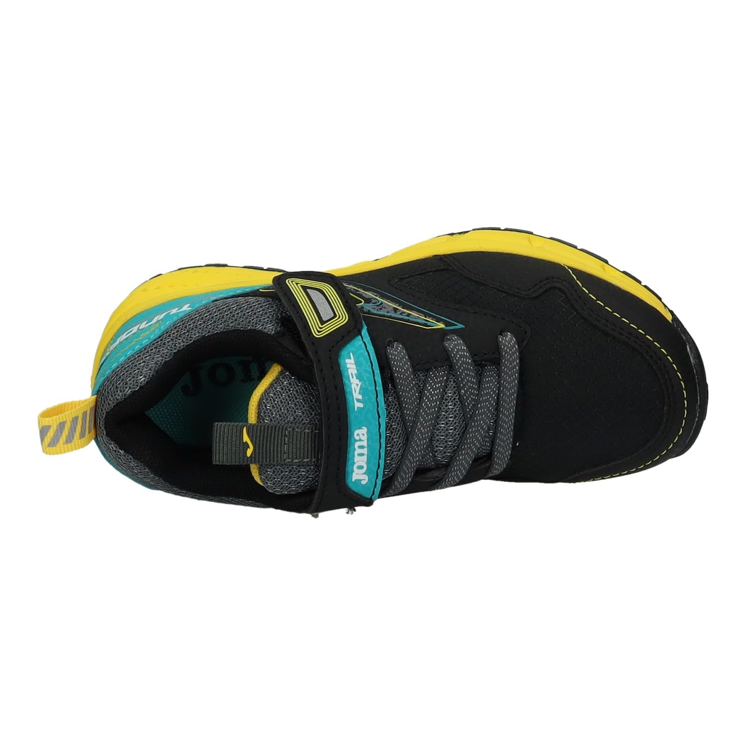 Joma JTUNS2501V Zapatillas Trail niño Tundra Cierre Adhesivo Cordones elásticos Negro Amarillo