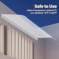 Vista 5 de Toldo con dosel, protección UV contra la lluvia y la nieve, refugio contra la lluvia, toldo de mantenimiento gratuito con cubierta transparente